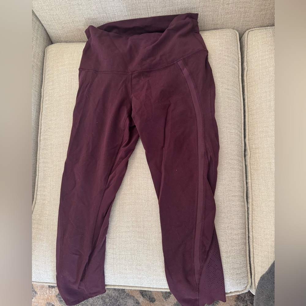 lululemon athletica Burgundy Leggings, size 8, GUC